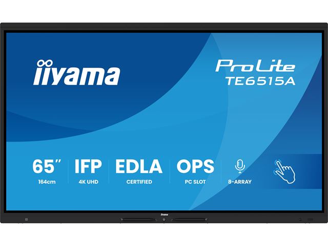iiyama ProLite TE6515A-B1AG 65’’ Google EDLA Certified 4K Touchscreen, PIP, iiWare 21E with Android 14-EDLA, WiFi-6 with Bluetooth 5, 20W Subwoofer, with wall mount. image 0