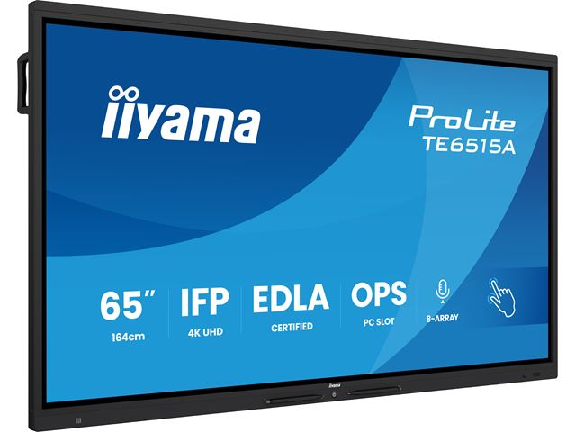 iiyama ProLite TE6515A-B1AG 65’’ Google EDLA Certified 4K Touchscreen, PIP, iiWare 21E with Android 14-EDLA, WiFi-6 with Bluetooth 5, 20W Subwoofer, with wall mount. image 1