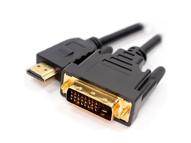 DVI-D 24+1pin Male to HDMI Digital Video Cable Lead GOLD 2m image 0