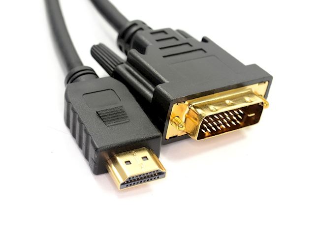 DVI-D 24+1pin Male to HDMI Digital Video Cable Lead GOLD 2m image 1
