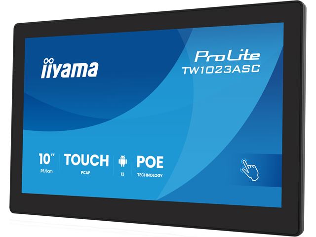 iiyama ProLite TW1023ASC-B3P, 10.1” PCAP 10pt touch screen with Android and Power over Ethernet Technology, iiSignage², Webcam/Mic image 2