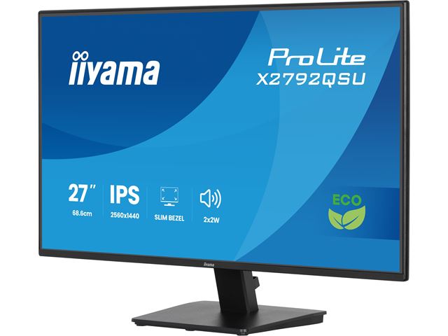 iiyama ProLite monitor X2792QSU-B1 27" IPS, 2560x1440, 4-side slim bezel and B energy class, Black, HDMI, Display Port, image 4