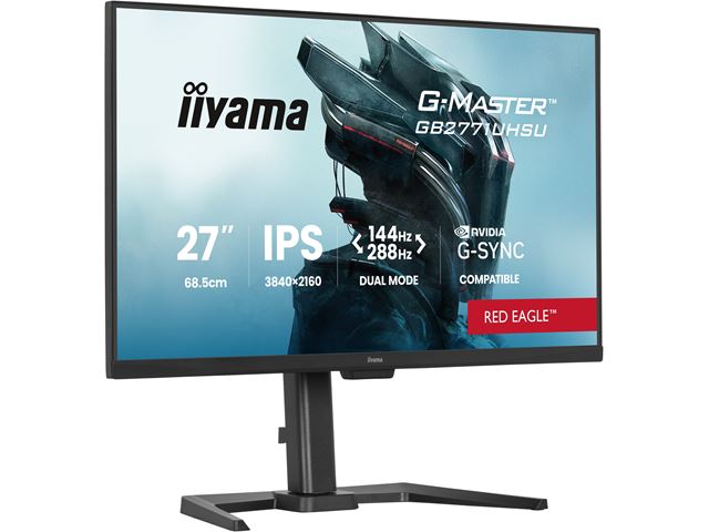 iiyama G-Master Red Eagle gaming monitor GB2771UHSU-B1 27" Black, 4-side Slim Bezel, IPS, max 288Hz, 0.8ms, 4K, FreeSync, HDMI, Display Port, USB Hub image 1
