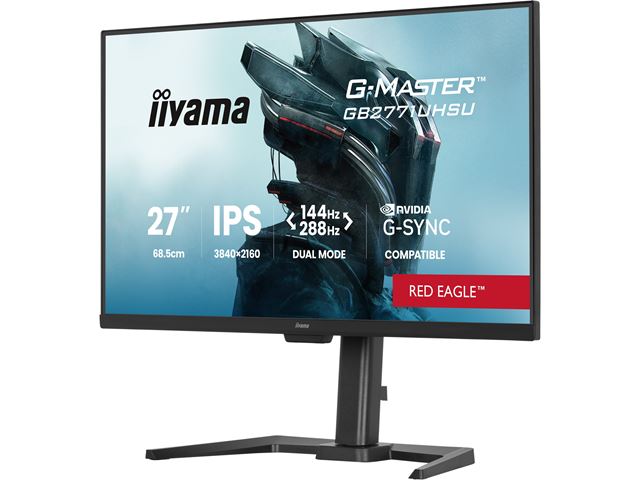 iiyama G-Master Red Eagle gaming monitor GB2771UHSU-B1 27" Black, 4-side Slim Bezel, IPS, max 288Hz, 0.8ms, 4K, FreeSync, HDMI, Display Port, USB Hub image 2