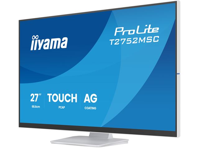 iiyama ProLite monitor T2752MSC-W1AG 27", White, Deep Contrast PCAP, 10pt touch, IPS, Scratch resistant, HDMI, DisplayPort, Anti-glare, Edge to edge glass image 2