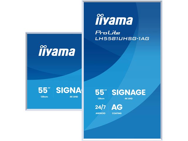 iiyama Prolite monitor LH5581UHSG-1AG 55", removable frame: magnetically attached, VA, 4K, 24/7, Landscape/Portrait, Android OS, Anti-glare image 0