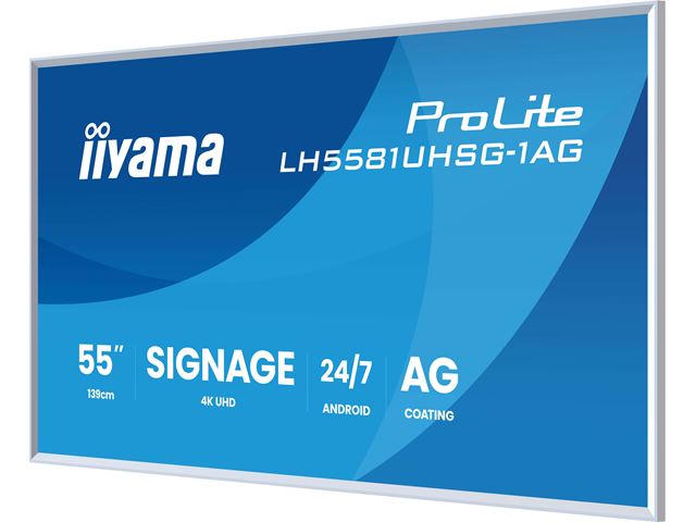 iiyama Prolite monitor LH5581UHSG-1AG 55", removable frame: magnetically attached, VA, 4K, 24/7, Landscape/Portrait, Android OS, Anti-glare image 3