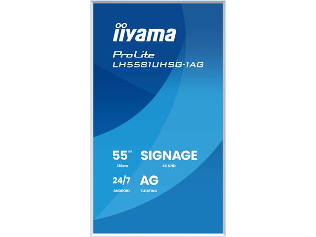 iiyama Prolite monitor LH5581UHSG-1AG 55", removable frame: magnetically attached, VA, 4K, 24/7, Landscape/Portrait, Android OS, Anti-glare image 7