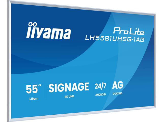 iiyama Prolite monitor LH5581UHSG-1AG 55", removable frame: magnetically attached, VA, 4K, 24/7, Landscape/Portrait, Android OS, Anti-glare image 6