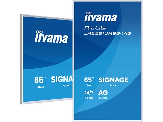 iiyama Prolite monitor LH6581UHSG-1AG 65", removable frame: magnetically attached, VA, 4K, 24/7, Landscape/Portrait, Android OS, Anti-glare image 3