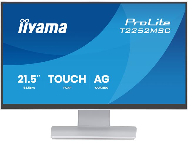 iiyama ProLite monitor T2252MSC-W2AG  22" White, IPS, Full HD, Anti-Glare, DeepContrast Projective Capacitive 10pt touch, HDMI, Display Port image 0