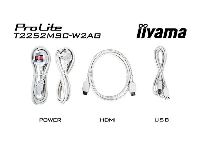 iiyama ProLite monitor T2252MSC-W2AG  22" White, IPS, Full HD, Anti-Glare, DeepContrast Projective Capacitive 10pt touch, HDMI, Display Port image 14