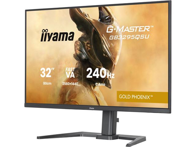 iiyama G-Master Gold Phoenix gaming monitor GB3295QSU-B1 32", 2560 x 1440, 0.4ms, FreeSync Premium, Display Port, 240hz refresh rate, Height Adjustable image 2