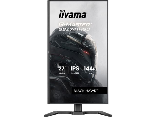 iiyama G-Master Black Hawk gaming monitor GB2741HSU-B1 27" Black, Height Adjustable, IPS, Ultra Slim Bezel, Full HD, 144Hz, 1ms, FreeSync, HDMI, Display Port, USB Hub image 1