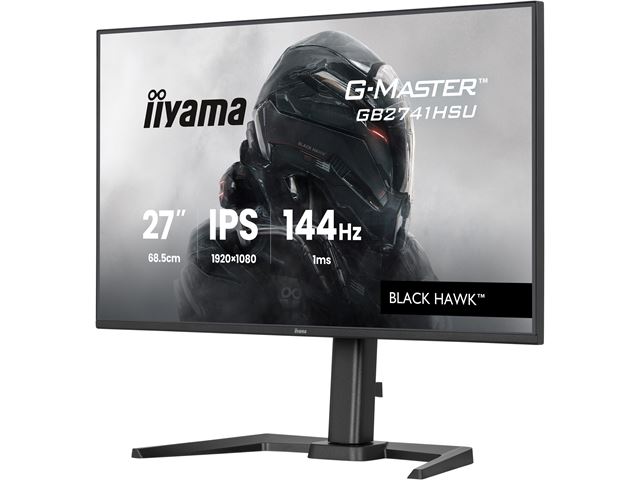 iiyama G-Master Black Hawk gaming monitor GB2741HSU-B1 27" Black, Height Adjustable, IPS, Ultra Slim Bezel, Full HD, 144Hz, 1ms, FreeSync, HDMI, Display Port, USB Hub image 4