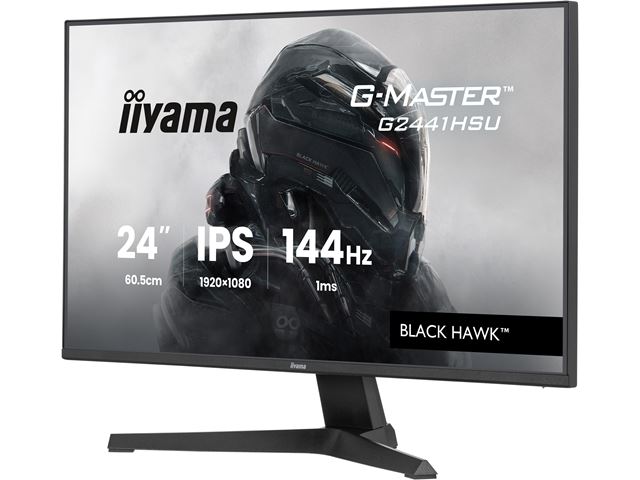 iiyama G-Master Black Hawk gaming monitor G2441HSU-B1 24" Black, IPS, Ultra Slim Bezel, Full HD, 144Hz, 1ms, FreeSync, HDMI, Display Port, USB Hub image 2
