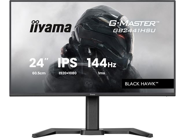iiyama G-Master Black Hawk gaming monitor GB2441HSU-B1 24" Black, IPS, Height Adjustable, Ultra Slim Bezel, Full HD, 144Hz, 1ms, FreeSync, HDMI, Display Port, USB Hub image 0