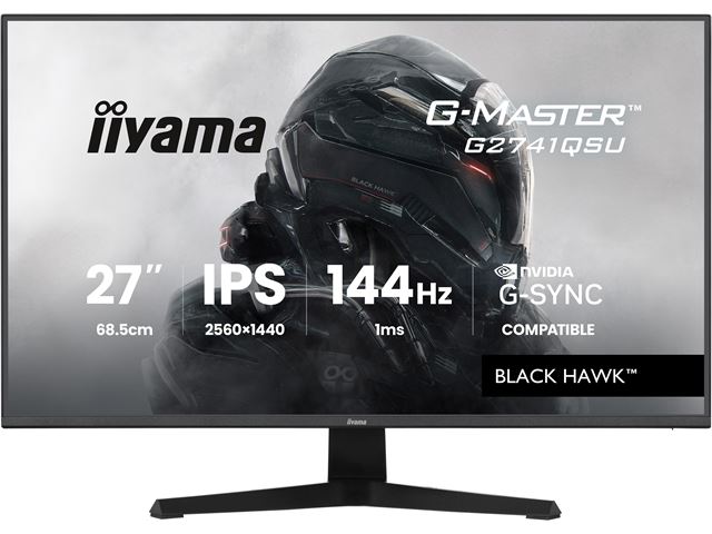 iiyama G-Master Black Hawk gaming monitor G2741QSU-B1 27" Black, IPS, Ultra Slim Bezel, QHD Resolution, 144Hz, 1ms, FreeSync, HDMI, Display Port, USB Hub image 0