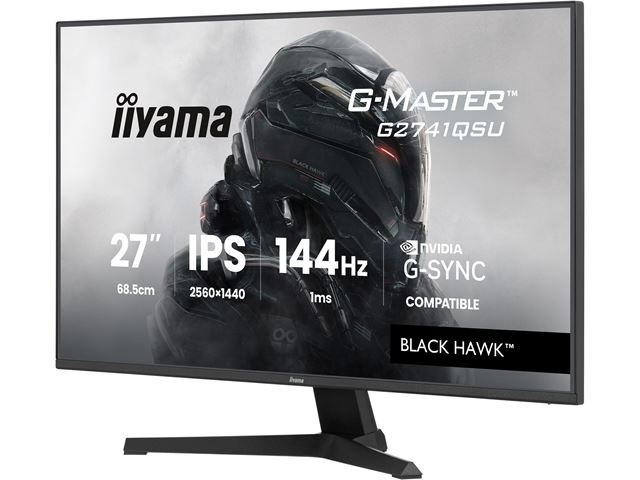iiyama G-Master Black Hawk gaming monitor G2741QSU-B1 27" Black, IPS, Ultra Slim Bezel, QHD Resolution, 144Hz, 1ms, FreeSync, HDMI, Display Port, USB Hub image 3