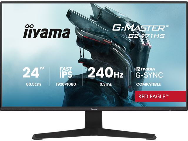 iiyama G-Master Red Eagle gaming monitor G2471HS-B1 23.8", Full HD, IPS, 240Hz, 0.3ms, Nvidia G-Sync, HDMI, Display Port image 0