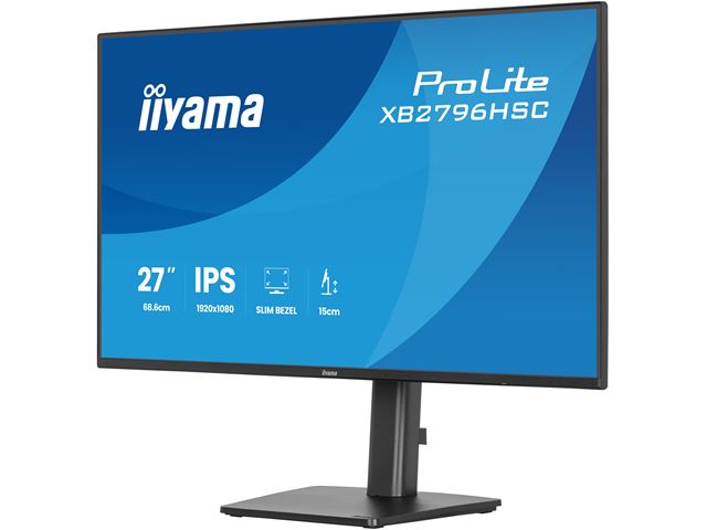 iiyama ProLite Monitor XB2796HSC-B1 27", Black, Height Adjustable, IPS Panel, USB-C connection, 144hz, Blue Light Reducer, Flicker Free image 3