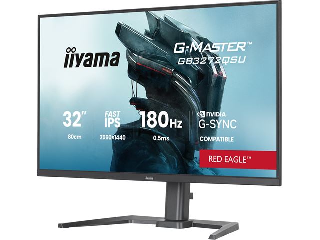 iiyama G-Master Red Eagle gaming monitor GB3272QSU-B1 32" Black, 2560 x 1440, 0.5ms, 180hz, Nvidia G-Sync, HDMI, DisplayPort, Height Adjustable, PIP and PBP image 2