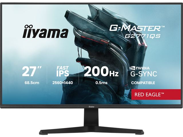 iiyama G-Master Red Eagle gaming monitor G2771QS-B1 27" Black, Ultra Slim Bezel, QHD Resolution, IPS, 200Hz, 0.5ms, Nvidia G-Sync, HDMI, Display Port, Black Tuner image 0