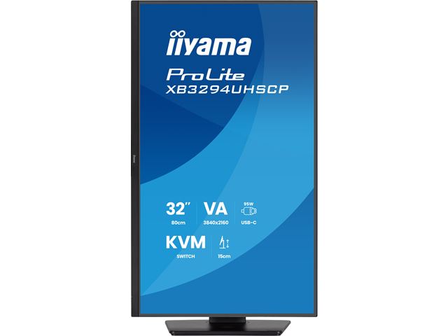iiyama ProLite monitor XB3294UHSCP-B1 32" 4K, height adjustable, HDMI, VA panel, KVM Switch, USB-C connection (95W), KVM Switch and PiP/PbP image 1