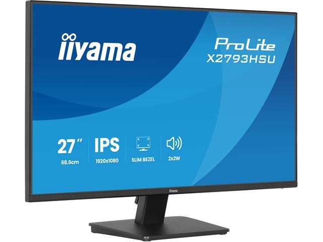iiyama ProLite monitor X2793HSU-B1 27" IPS, 120Hz, Black, 4-side slim bezel and C energy class, HDMI, Display Port, USB Hub image 5