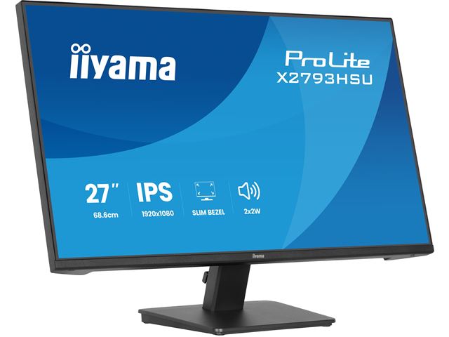 iiyama ProLite monitor X2793HSU-B1 27" IPS, 120Hz, Black, 4-side slim bezel and C energy class, HDMI, Display Port, USB Hub image 6