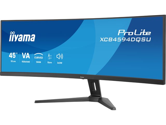 iiyama ProLite curved monitor XCB4594DQSU-B1 45" VA Dual QHD panel with USB Hub, HDMI and Height Adjustment, 450 cd/m² brightness image 1