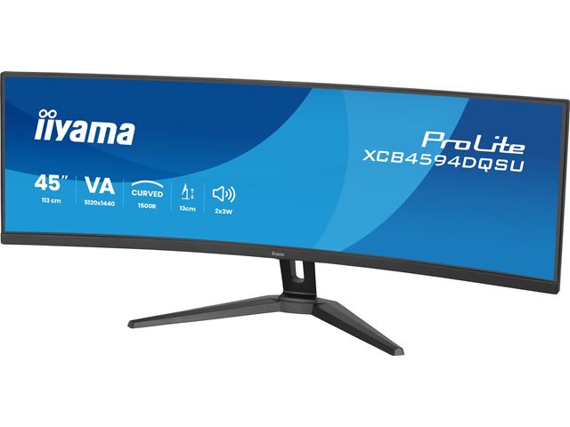 iiyama ProLite curved monitor XCB4594DQSU-B1 45" VA Dual QHD panel with USB Hub, HDMI and Height Adjustment, 450 cd/m² brightness image 2