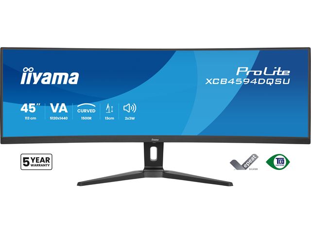 iiyama ProLite curved monitor XCB4594DQSU-B1 45" VA Dual QHD panel with USB Hub, HDMI and Height Adjustment, 450 cd/m² brightness image 19