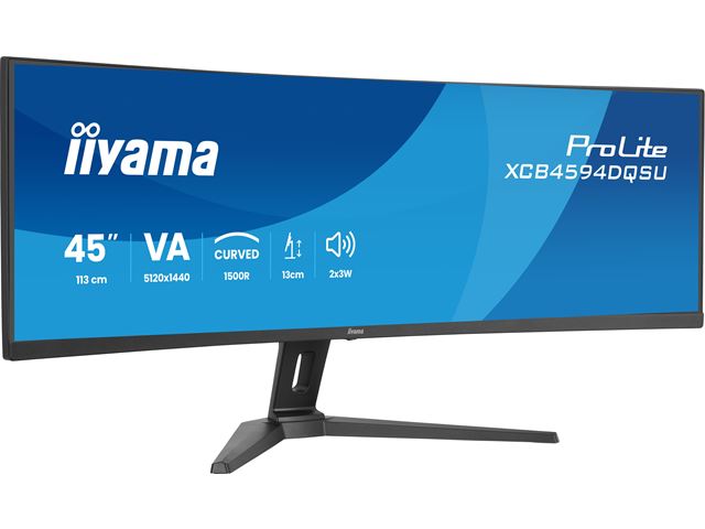 iiyama ProLite curved monitor XCB4594DQSU-B1 45" VA Dual QHD panel with USB Hub, HDMI and Height Adjustment, 450 cd/m² brightness image 22