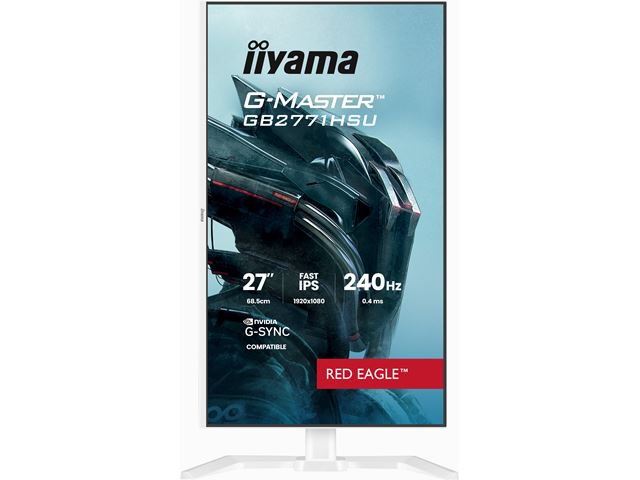 iiyama G-Master Red Eagle gaming monitor GB2771HSU-W1 27" White, Height Adjustable, Ultra Slim Bezel, IPS, 240Hz, 0.4ms, Nvidia G-Sync, HDMI, Display Port, USB Hub image 1