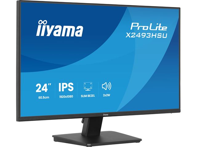 iiyama ProLite monitor X2493HSU-B1 24" IPS, 120Hz, Black, 4-side slim bezel and C energy class, HDMI, Display Port, USB Hub image 5