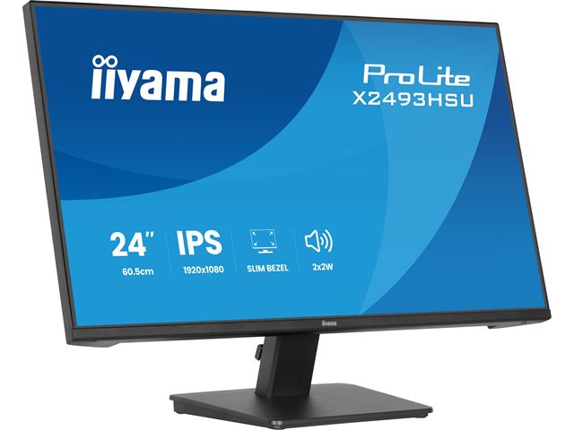 iiyama ProLite monitor X2493HSU-B1 24" IPS, 120Hz, Black, 4-side slim bezel and C energy class, HDMI, Display Port, USB Hub image 6