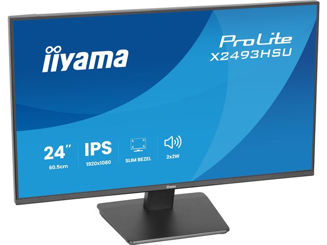 iiyama ProLite monitor X2493HSU-B1 24" IPS, 120Hz, Black, 4-side slim bezel and C energy class, HDMI, Display Port, USB Hub image 7