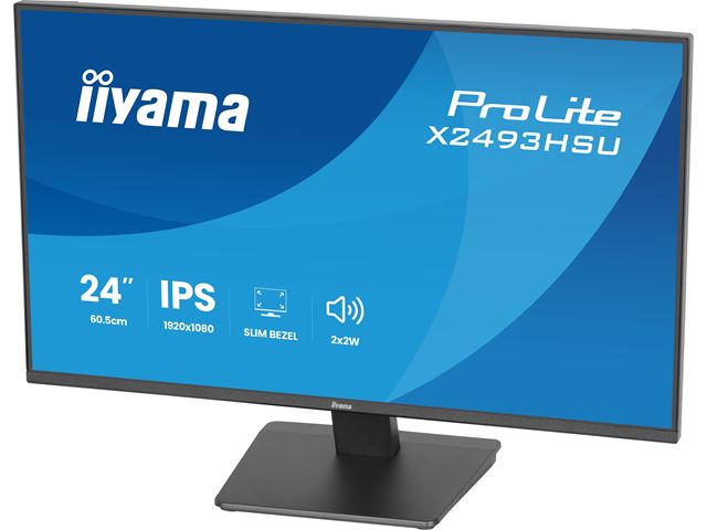 iiyama ProLite monitor X2493HSU-B1 24" IPS, 120Hz, Black, 4-side slim bezel and C energy class, HDMI, Display Port, USB Hub image 9