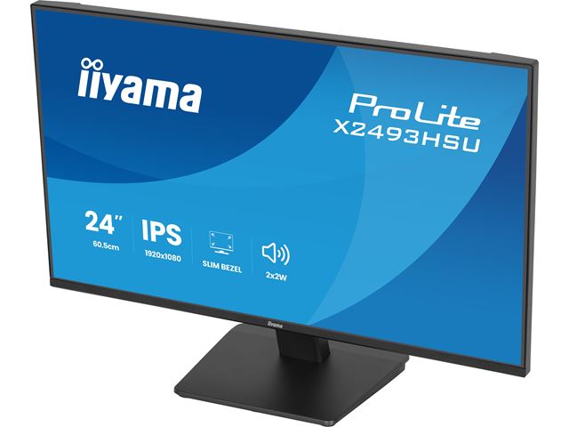 iiyama ProLite monitor X2493HSU-B1 24" IPS, 120Hz, Black, 4-side slim bezel and C energy class, HDMI, Display Port, USB Hub image 10