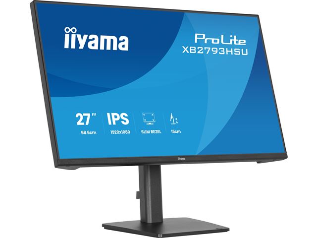 iiyama ProLite monitor XB2793HSU-B1 Height Adjustable, 27" IPS, 120Hz, Black, 4-side slim bezel and C energy class, HDMI, Display Port, USB Hub image 6