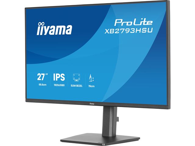 iiyama ProLite monitor XB2793HSU-B1 Height Adjustable, 27" IPS, 120Hz, Black, 4-side slim bezel and C energy class, HDMI, Display Port, USB Hub image 8