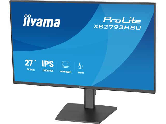 iiyama ProLite monitor XB2793HSU-B1 Height Adjustable, 27" IPS, 120Hz, Black, 4-side slim bezel and C energy class, HDMI, Display Port, USB Hub image 9