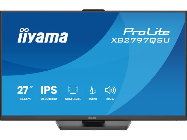 iiyama ProLite monitor XB2797QSU-B1 27" IPS, Height Adjustable, 2560x1440, 4-side slim bezel, 75hz, Black, HDMI, Display Port, image 5