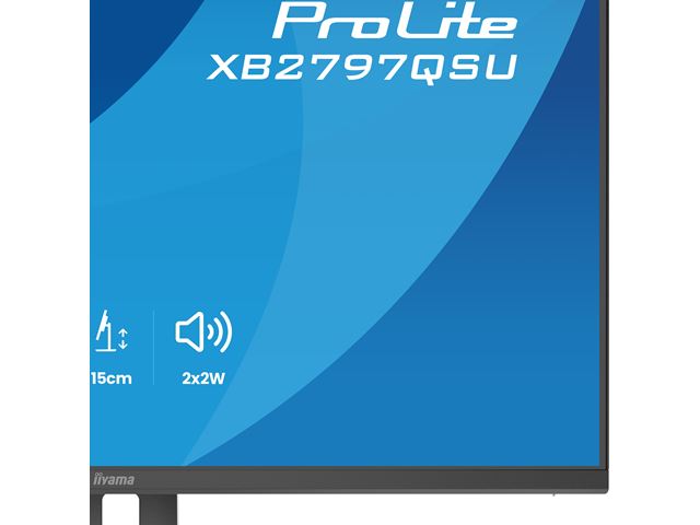 iiyama ProLite monitor XB2797QSU-B1 27" IPS, Height Adjustable, 2560x1440, 4-side slim bezel, 75hz, Black, HDMI, Display Port, image 17