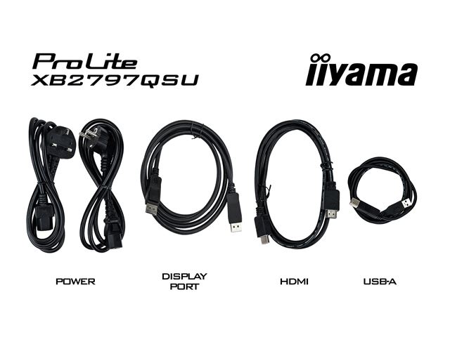 iiyama ProLite monitor XB2797QSU-B1 27" IPS, Height Adjustable, 2560x1440, 4-side slim bezel, 75hz, Black, HDMI, Display Port, image 26