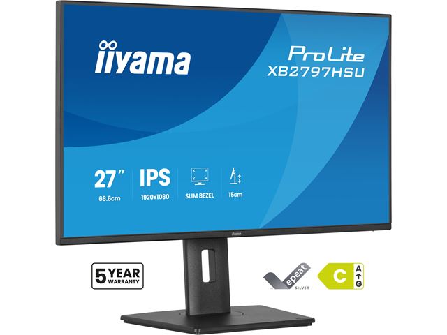 iiyama ProLite monitor XB2797HSU-B1 27" IPS, Height Adjustable, Full HD, energy label C, HDMI, Display Port, 120 hz, Eye Comfort  image 4