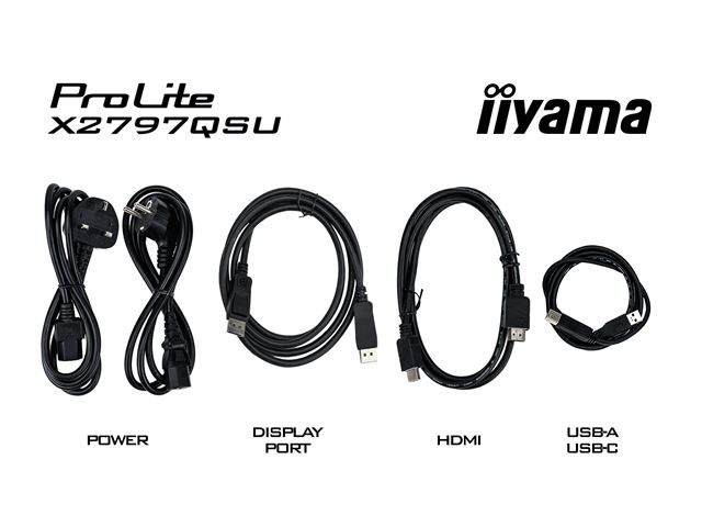 iiyama ProLite monitor X2797QSU-B1 27" IPS, 2560x1440, 4-side slim bezel, 75hz, Black, HDMI, Display Port, image 12