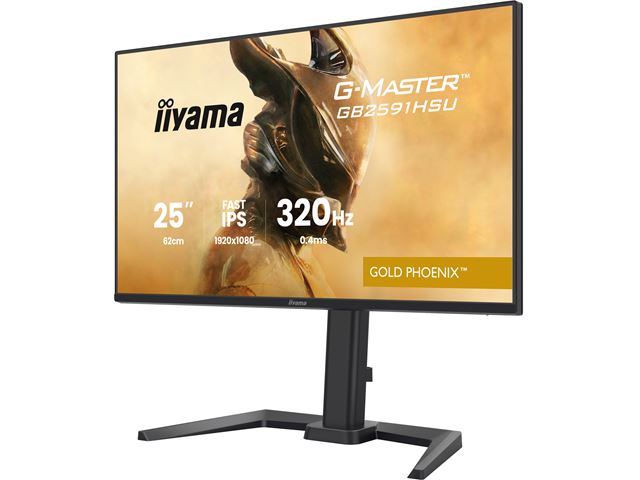 iiyama G-Master Gold Phoenix gaming monitor GB2591HSU-B1 24.5" Black, Fast IPS, Ultra Slim Bezel, Full HD, 320Hz, 0.4ms, FreeSync, HDMI, Display Port, USB Hub image 5