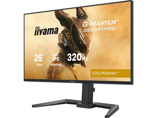 iiyama G-Master Gold Phoenix gaming monitor GB2591HSU-B1 24.5" Black, Fast IPS, Ultra Slim Bezel, Full HD, 320Hz, 0.4ms, FreeSync, HDMI, Display Port, USB Hub image 6